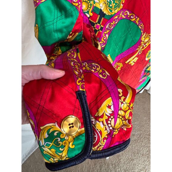 Saks Fifth Avenue 100% Silk Artsy Multicolored Pattern Button Up Jacket Womens - Picture 5 of 6